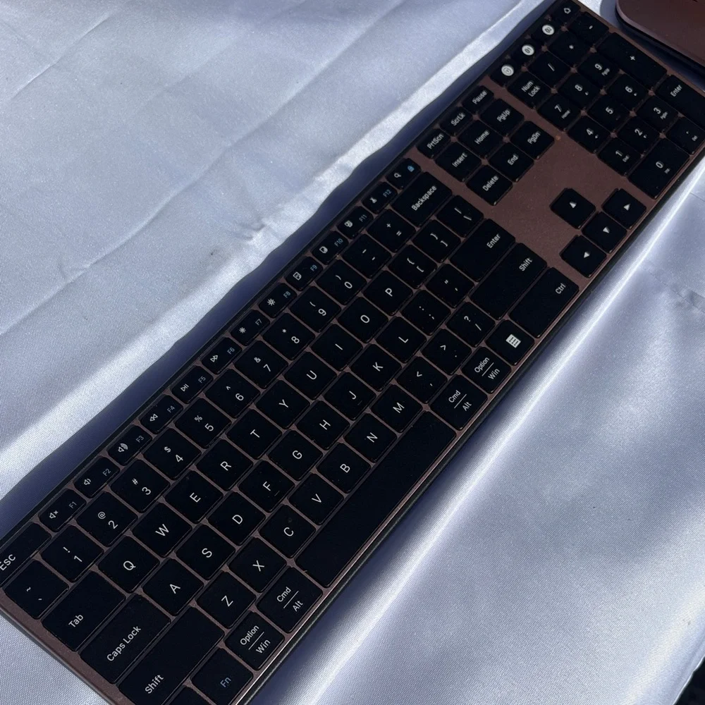 Wireless Keyboard and Mouse Set - Black and Bronze